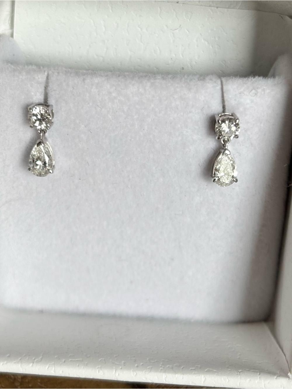 NEW Lab Diamond Teardrop Earrings Set in Sterling Silver